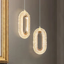 Axya Rose Gold LED Oval Pendant Ceiling Chandelier