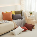 Axyaa Fringed Tassels Cotton Pillow Cover - White Mustard, 45x45cm 30x50cm