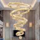 Axyaa Crystal Chandelier Stair Pendant Living Room Lights