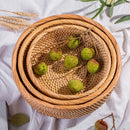 Axyaa Rattan Woven Basket: Kitchen & Home Decor Organizer, Fruit Bread Food Storage