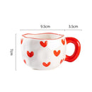 Axyaa Flower Heart Ceramic Mug, Irregular Creative Style Coffee Cup