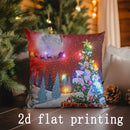 Lighted Christmas Scene Pillow Covers by Axyaa for Sofa, Bedroom, Car - Decorative Rectangular Cushion