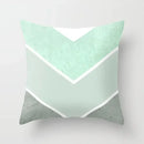 Light Blue Green Mint Geometric Print Boho Pillowcase Set by Axyaa