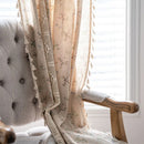 Axya Orchid Chrysanthemum Kitchen Curtains: Semi-Blackout with Tassels