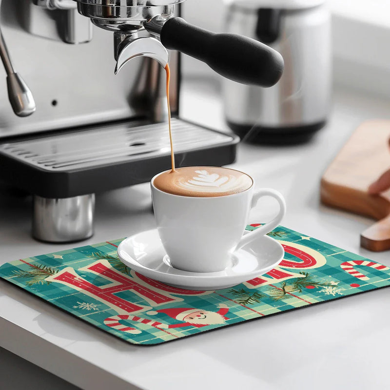 Axyaa Christmas Kitchen Draining Mat - Absorbent & Anti-Slip