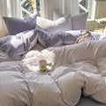 Axyaa Stripe Style Bedding Set: Soft Duvet Cover, Comfortable Sheet Set, & Pillowcase
