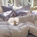 Axyaa Stripe Style Bedding Set: Soft Duvet Cover, Comfortable Sheet Set, & Pillowcase