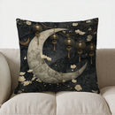 Axyaa Moon Flowers & Lanterns Decorative Pillow Cover