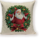 Axyaa Christmas Deer Throw Pillow Case - Festive Santa Claus Decor for Happy Holidays