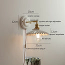 Axyaa Nordic Ceramic LED Wall Sconce with Pull Chain Switch for Bedroom Bathroom Mirror