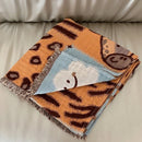 Axyaa 4-Layer Cotton Gauze Fringed Blanket for Spring & Summer