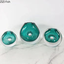 Axyaa Circular Glass Vase for Desk Decoration and Flower Arrangement