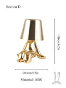 Axyaa Nordic Chrome LED Golden Man Table Lamp USB Bedroom Light