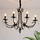 Axyaa Retro Black E14 Candle Chandelier for French Living Room Decor