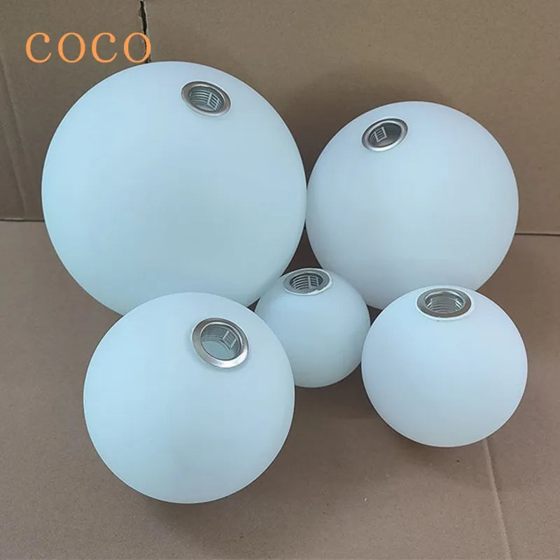 Axyaa White Frosted Glass Lamp Shade, G9 E27 Bulb Compatible, 2cm 4cm Fitter Opening Replacement Globe