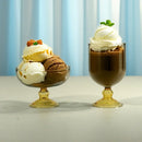 Axyaa Short Stemmed Glassware Grey Yellow Ice Cream Cup Fine Decor