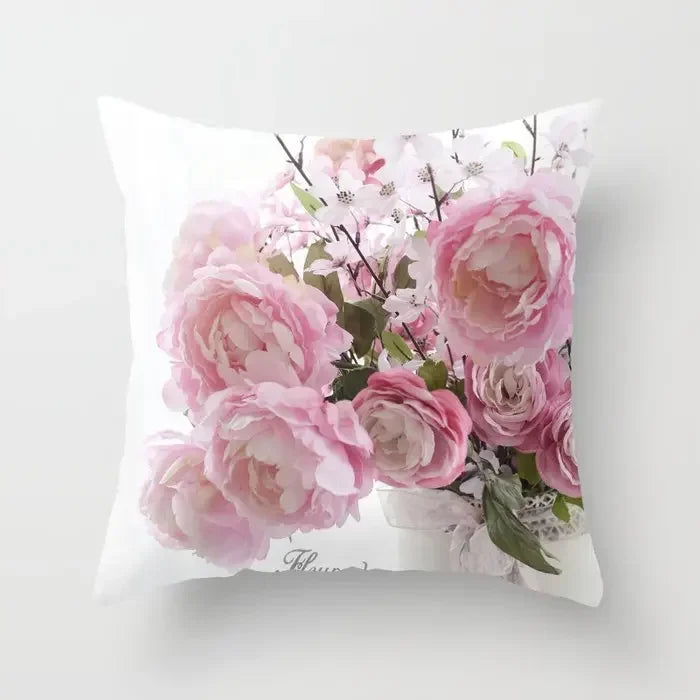 Axyaa Retro Floral Rose Print Pillowcase for Farmhouse Decor 45*45cm