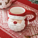 Axyaa Nordic Christmas Ceramic Mug Santa Elk Emboss - Christmas Gift & Decoration