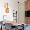 Axyaa Modern Wood Hemp Rope Wall Light Sconce for Home Decor Lighting