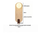 Axyaa Yellow Travertine LED Wall Lamps Indoor White Glass Stone Wood Stair Light