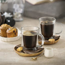 Axya Double Wall Glass Espresso Cups Set for Hot/Cold Drinks