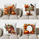 Axyaa Halloween Witch Hat & Pumpkin Decor Pillow Cover for Sofa, Bedroom, Car