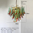 Axyaa Blue Glass Petal LED Pendant Chandelier for Home Decor Lighting