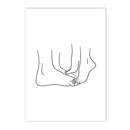 Axyaa Couple Love Kiss Line Drawing Canvas Painting Nordic Living Room Decor