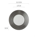 Axyaa Brushed Texture Ceramic Steak Pasta Sushi Dessert Plates for Molecular Cuisine