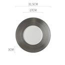 Axyaa Brushed Texture Ceramic Steak Pasta Sushi Dessert Plates for Molecular Cuisine