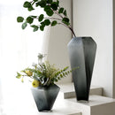 Axyaa Frosted Leaning Tower Glass Vase: Simple & Elegant Decor Item