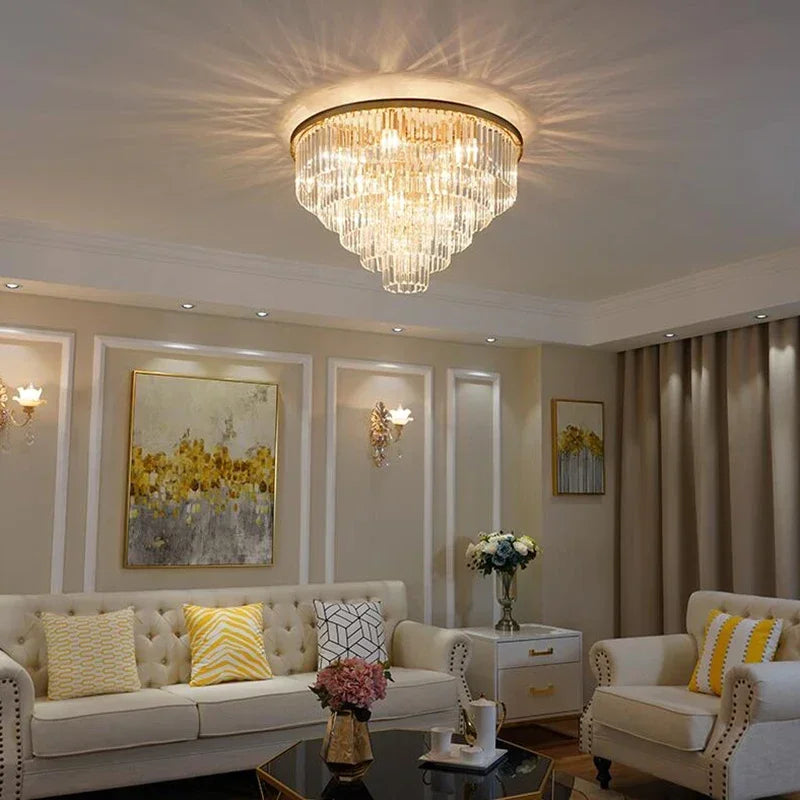 Axyaa Crystal Flush Ceiling Light for Home & Hotel Decoration