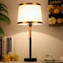Axyaa American Retro LED Floor Lamp with Fabric Lampshade Design