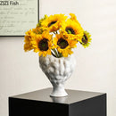 Axyaa Ceramic Vase: Aesthetic Irregular Shape Floral Desk Decoration