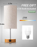 Axyaa Touch Bedside Lamp with USB A+C Ports, LED Desk Lamp, Eye Protection