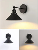 Axyaa Adjustable Retro Wall Sconce Bedside Lamp Black Brass Iron Shade
