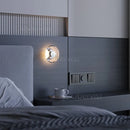 Axyaa Crystal Round LED Wall Sconce for Bedroom Living Room