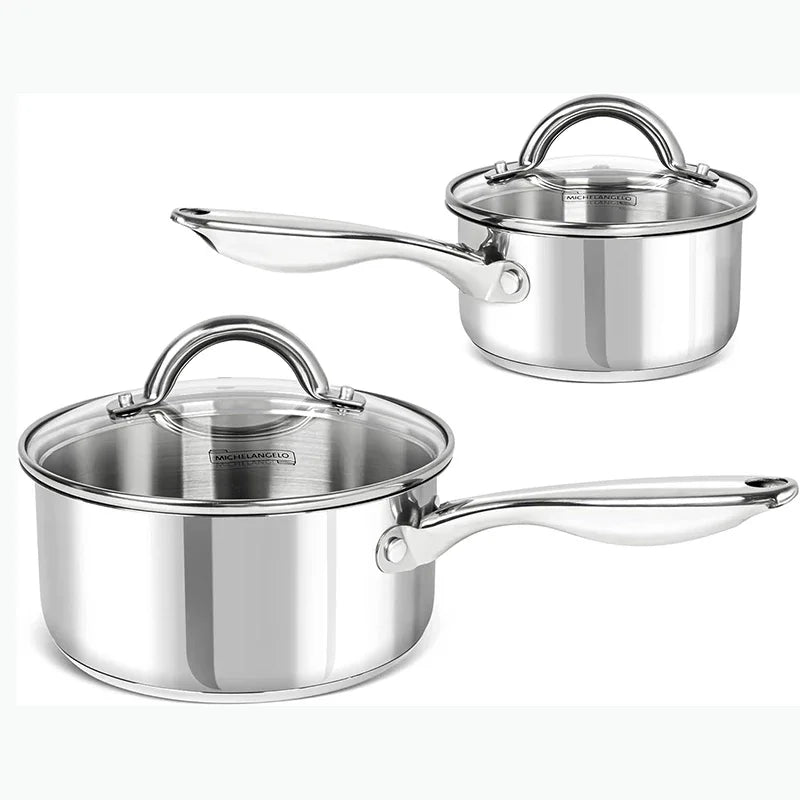 Axyaa Stainless Steel Soup Pot with Steamer Set - Stovetop Compatible