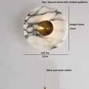 Axyaa Round Stone Shade LED Wall Lamp for Luxurious Living Room