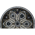Axyaa Semi-circle Ethnic Floral Floor Mat: Retro Art, Geometric Design, Stain-resistant Rug