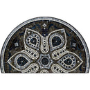 Axyaa Semi-circle Ethnic Floral Floor Mat: Retro Art, Geometric Design, Stain-resistant Rug