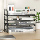 Axyaa Metal Foldable File Rack - Multi-Layer Desktop File Storage Box