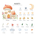 Bunny Mushrooms Wall Sticker by Axyaa: Cute Kids Room Decor Wall Decals