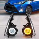Axyaa Toyota Yaris Vitz Fog Lamp with LED Angel Eyes DRL Turn Signal Chrome Trim