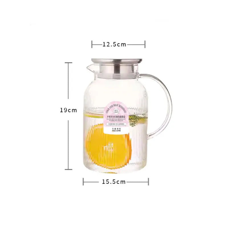 Axyaa 1.8L Cold Water Pot with Handle, High Temp Resistant Kettle for Tea Brewing