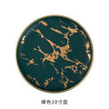 Axyaa Golden Marble Pattern Ceramic Plate - New Nordic Style Steak Plate