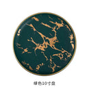 Axyaa Golden Marble Pattern Ceramic Plate - New Nordic Style Steak Plate