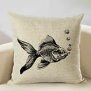 Axyaa Octopus Personality Linen Pillowcase for Marine Life Sofa Decoration