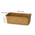 Axyaa Wicker Storage Basket Picnic Laundry Organizer Fruit Seaweed Box