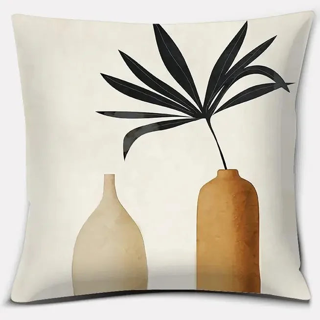 Axyaa Brown Green Abstract Pillow Cover 45x45 - Home Office Bedroom Sofa Car Decoration